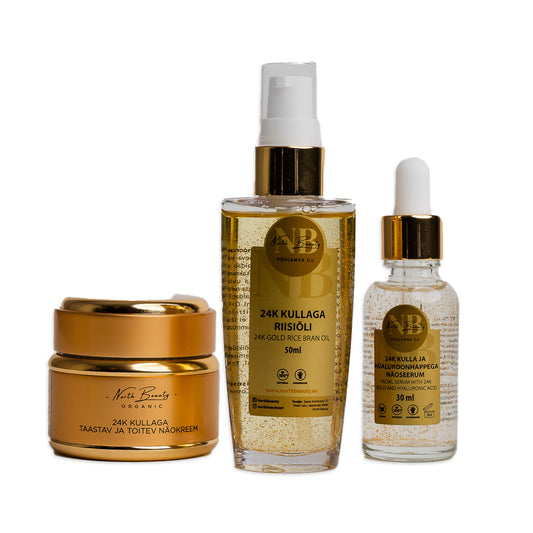 24K Gold Gift Set for Women - Natural Cosmetic