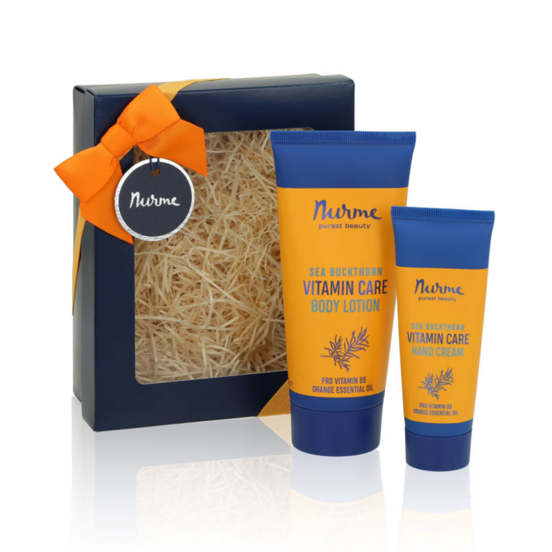 Natural Cosmetics Gift Set "Sea Buckthorn-Orange" Body Lotion and Hand Cream by Nurme